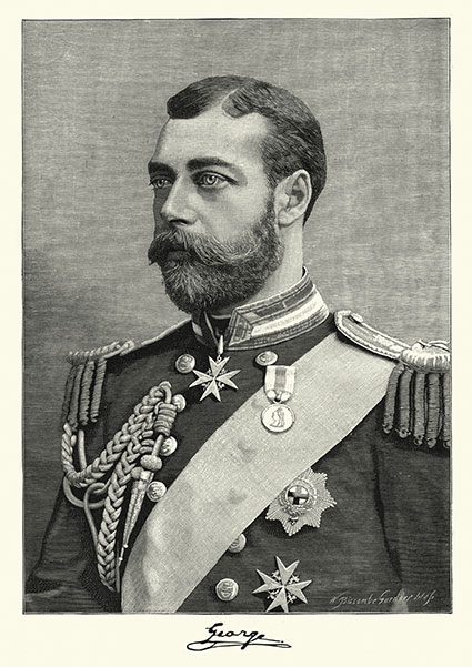 Vintage engraving of George V